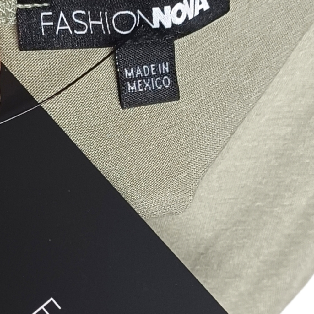 FASHION NOVA Olive Green Sleeveless Rushing Crossed Bodysuit Medium NWT - Picture 5 of 10